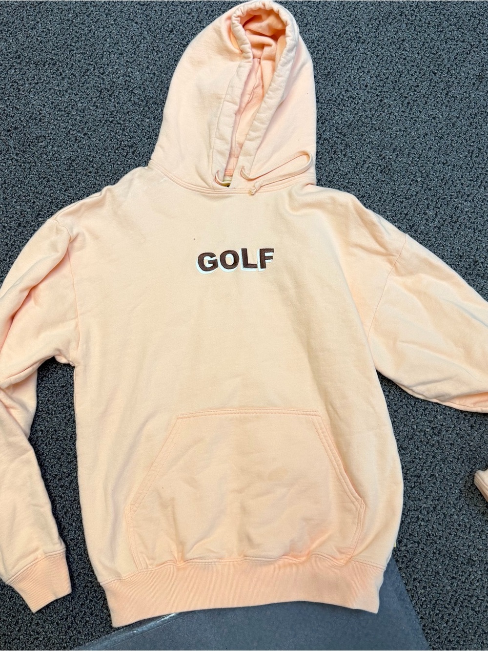 GOLF Wang Tyler the creator mens Pullover Hoodie in Light Peach size small
